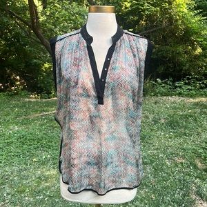 Rabecca Taylor Semi Sheer Sleeveless Tunic Top